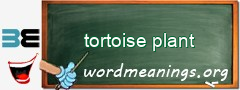 WordMeaning blackboard for tortoise plant